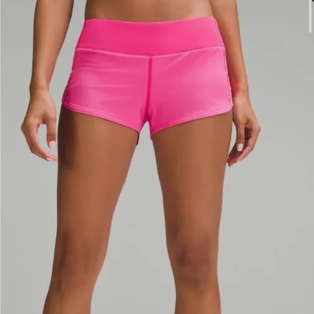 WORN ONCE sonic pink lululemon speed up shorts, sold out on website size 4